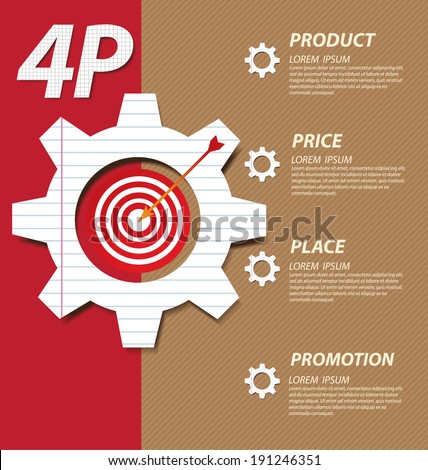  4P marketing mix. Business concept vector illustration.