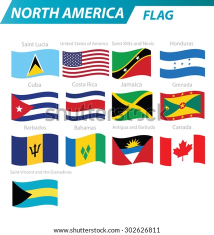 Flag Of North America. Vector Illustration. - 302626811 : Shutterstock