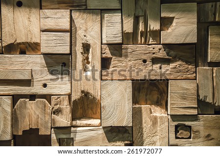 Texture with pieces of wood cut