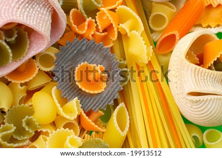 colorful uncooked pasta