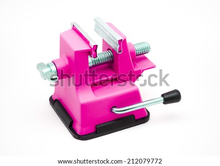 Magenta Plastic Bench Vise with Suction Cup.