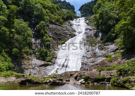 Similar – Image, Stock Photo Amazing waterfall in mountainous terrain in winter