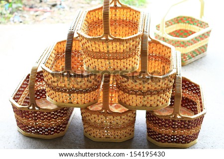 Wicker baskets made with bamboo, OTOP, Thailand handmade baskets for sale