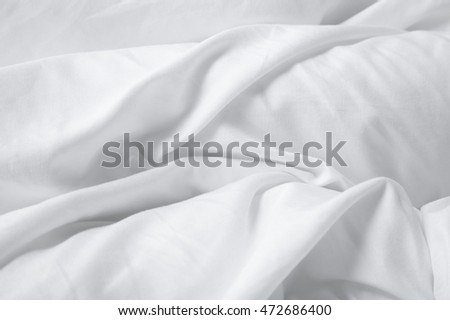 A Full Page Of White Creased Bedding Texture Stock Photo 472686400