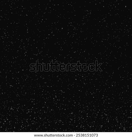 Abstract black grainy texture with dust particles. Random spots and sprinkles in vector. Noise pattern for dirty old look