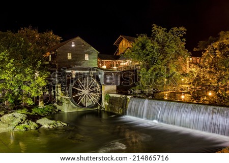 September 1, 2014. Pigeon Forge, Tennessee. The Old Mill in Pigeon Forge, Tennessee has been in operation since 1830. It remains in operation and is currently a restaurant and popular tourist site.