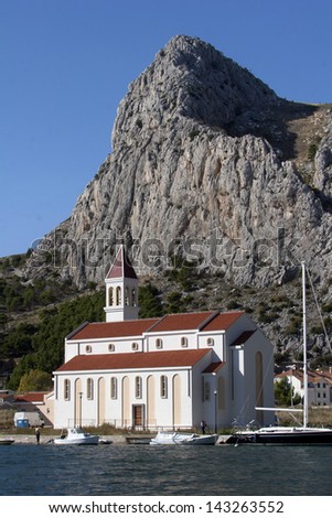 New church of St Peter Apostle on Priko in Omis in Croatia