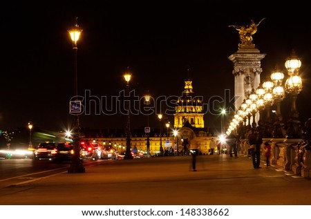 Les Invalides (The National Residence of the Invalids) at night - Paris, France