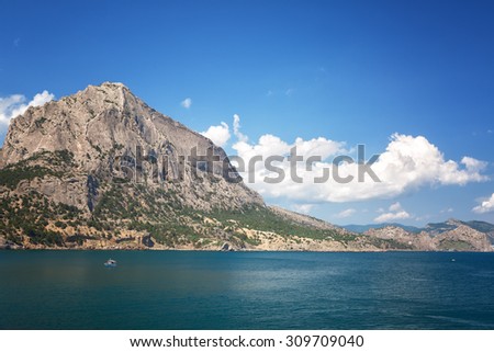 Mountain Falcon and the Green bay in the settlement the New World, the Crimea