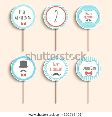 Cupcake toppers or stikcers with 