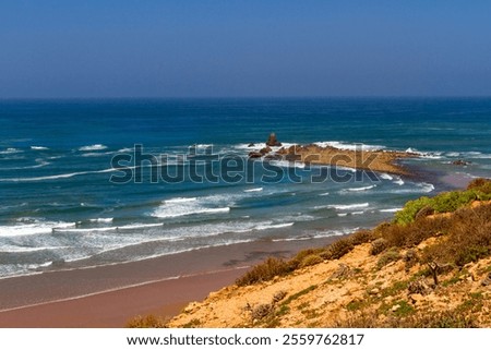 Similar – Image, Stock Photo Picturesque seaside with rocks at bright sunset