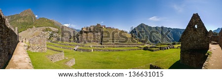 Machu picchu at late noon on a bright day
