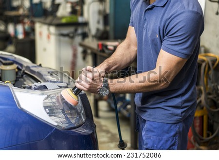 car repair garage cleaning lights