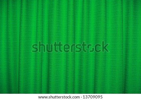 Close view of a green curtain