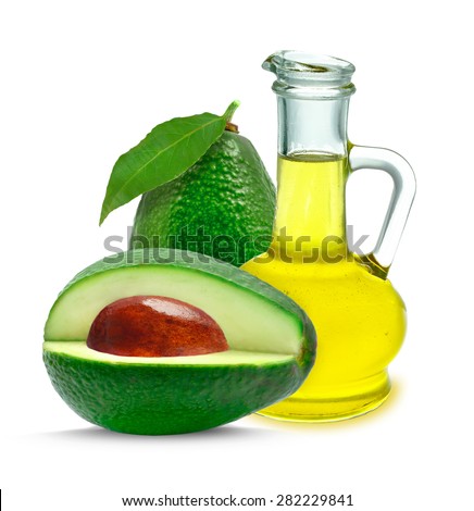avocado oil isolated on a white background