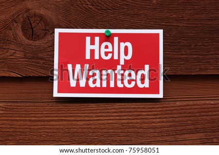 Red and White Help Wanted Sign