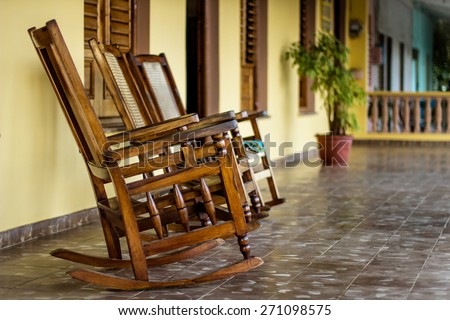 Chairs on a porch in Vinales, Cuba