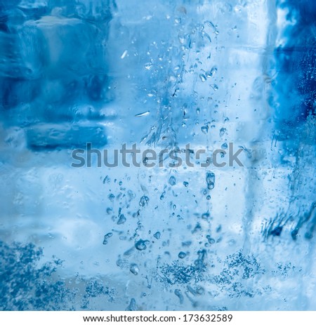 bubbles in frozen river ice