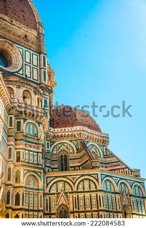 The Basilica di Santa Maria del Fiore (Basilica of Saint Mary of the Flower) in Florence, Italy. Detail.