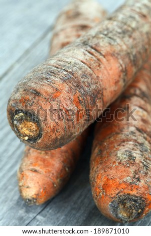 carrots on wooden table, macro