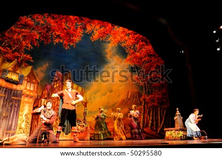 BUENOS AIRES, ARGENTINA - MARCH 26: Opening of Disney Musical The Beauty and the Beast in Opera Theater on March 26, 2010 in Buenos Aires, Argentina