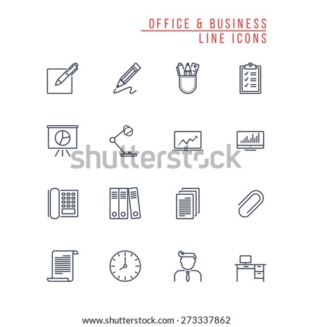 Office and Business Line Icons