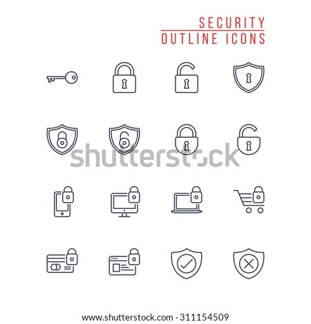 Security Outline Icons