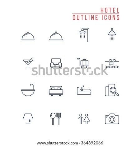 Hotel Outline Icons