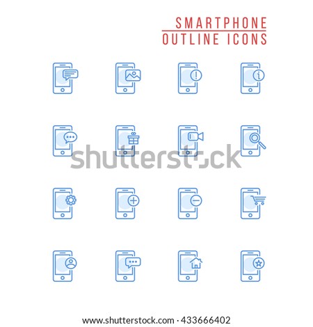 Mobile Phone Outline Icons