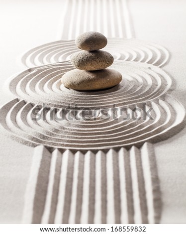 mineral design made of sand and zen stones for meditation
