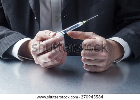 medical manager holding  symbol of health care treatment