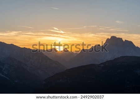 Similar – Image, Stock Photo picksin sunset in alps