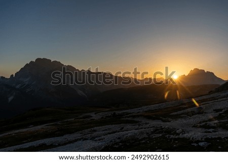 Similar – Image, Stock Photo picksin sunset in alps