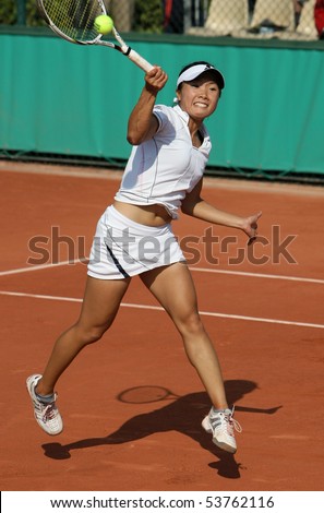 PARIS - MAY 21: Kurumi NARA of Japan plays the 3rd round qualification match at French Open, Roland Garros on May 21, 2010 in Paris, France.