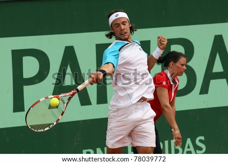 PARIS - MAY 20: Antonio Veic of Croatia plays the 3rd round qualification match  at French Open, Roland Garros on May 20, 2011 in Paris, France.