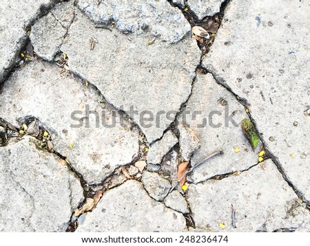 Cracked concrete texture road