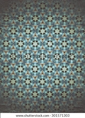 Abstract beautiful blue shapes pattern background, vintage style