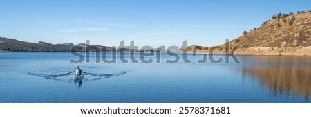 Similar – Image, Stock Photo Winter scenery: A lonely tree crossed by a little creek , landscape full of snow.