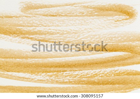 light brown  watercolor abstract texture on white paper - - painted by the photographer