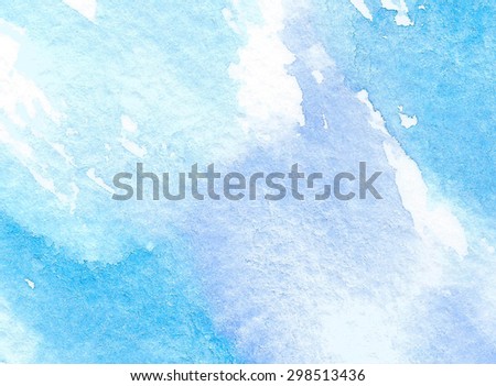 Watercolor blue violet white macro hand drawn paper texture background. Wet brush painted splash smudges abstract illustration. Design artistic element for wallpaper, print, template, cover, banner