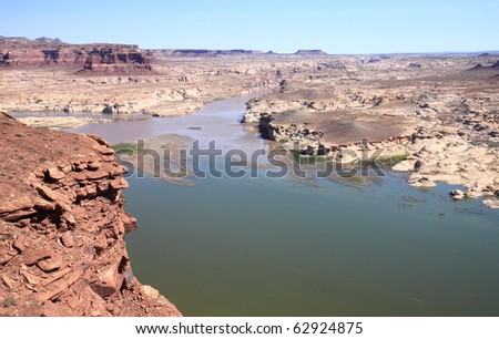 Glen Canyon Recreation Area in Utah has views of Colorado River and Lake Powell with a landscape dotted with colorful and unusual rock formations