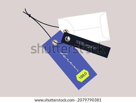 Fashion brand paper tags and envelopes, designer mockups