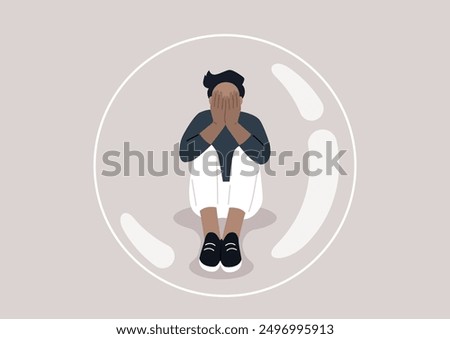 Similar – Image, Stock Photo Desperation Loneliness Isolation