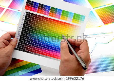 Business meeting with color chart