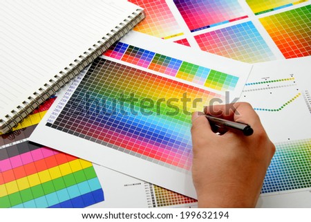 Business meeting with color chart