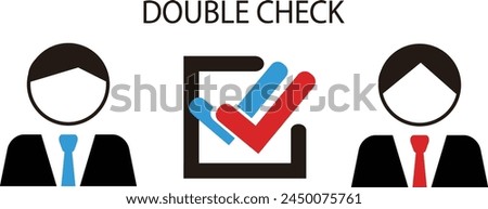 Business person and double check icon