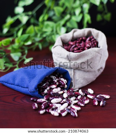 Beans in cloth bags