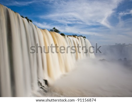 Iguazu falls, one of the new seven wonders of nature. UNESCO World Heritage site. View from the brazilian side.