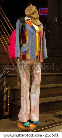 a mannequin wearing modern clothing, clothes