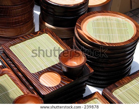Japanese traditional wooden kitchen items
